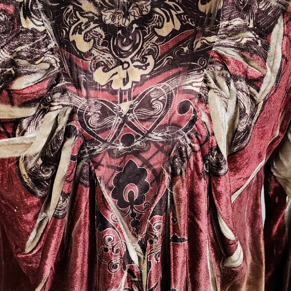 Style & Co Artsy Printed Velvet Flowy Y2K Long Sleeve - Picture 2 of 5